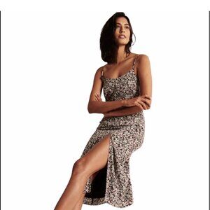 Abercrombie & Fitch Floral Slit Midi Dress – XS – Excellent Condition